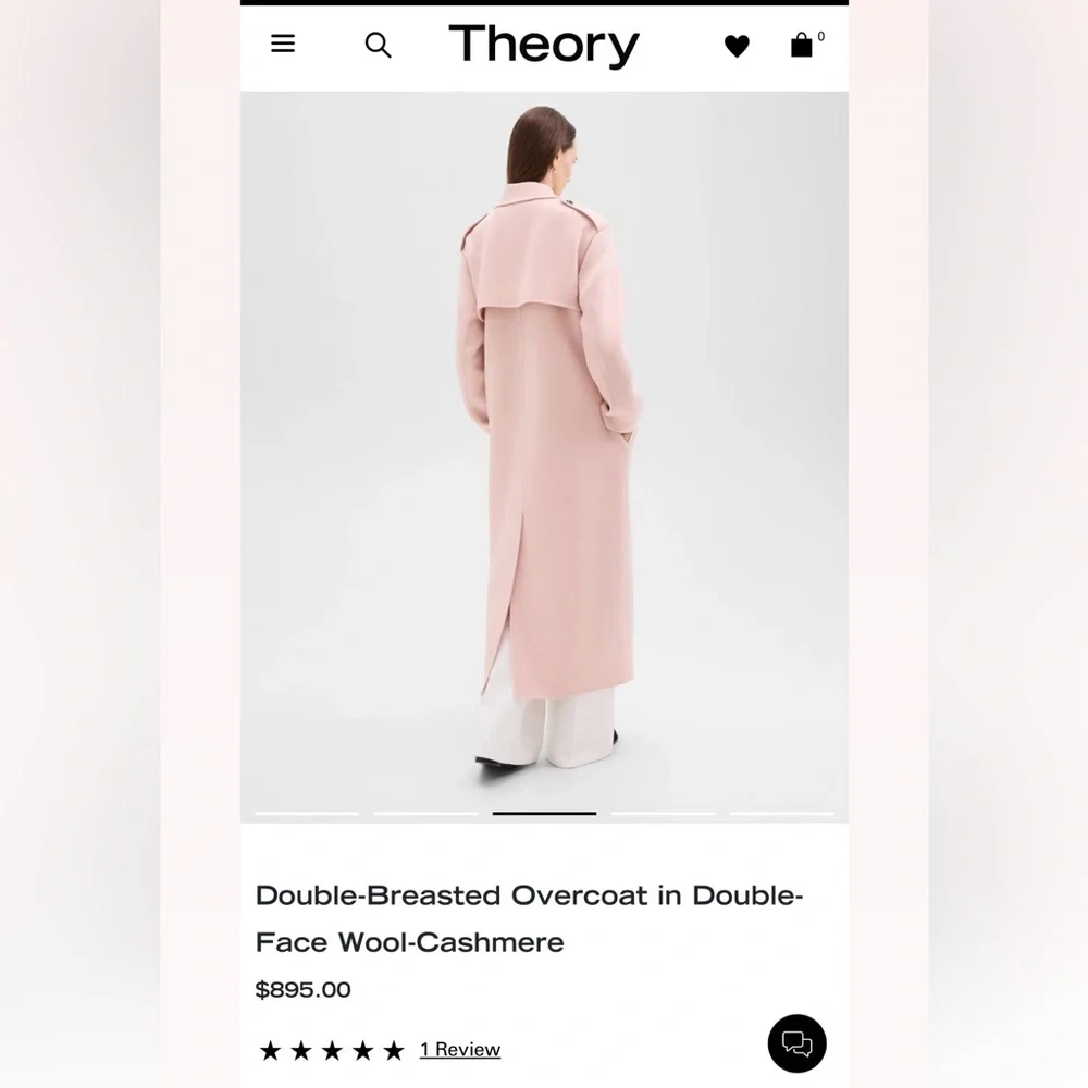 Theory Double Breasted Overcoat in Double Face Wool Cashmere - Picture 2 of 6